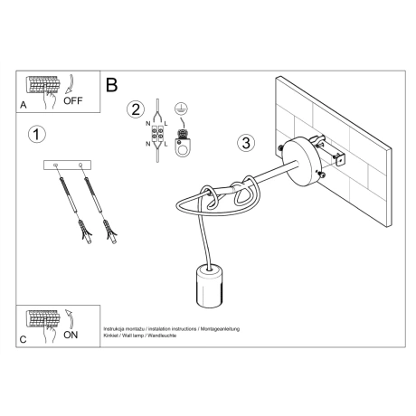 Wandleuchte EDISON schwarz