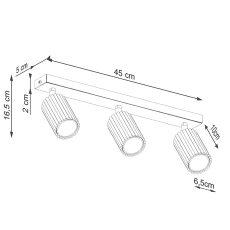 Plafond KARBON 3L olivgrün
