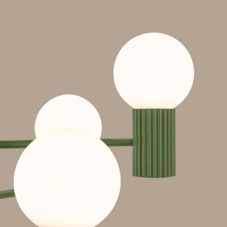 Kronleuchter HALO 6 olivgrün