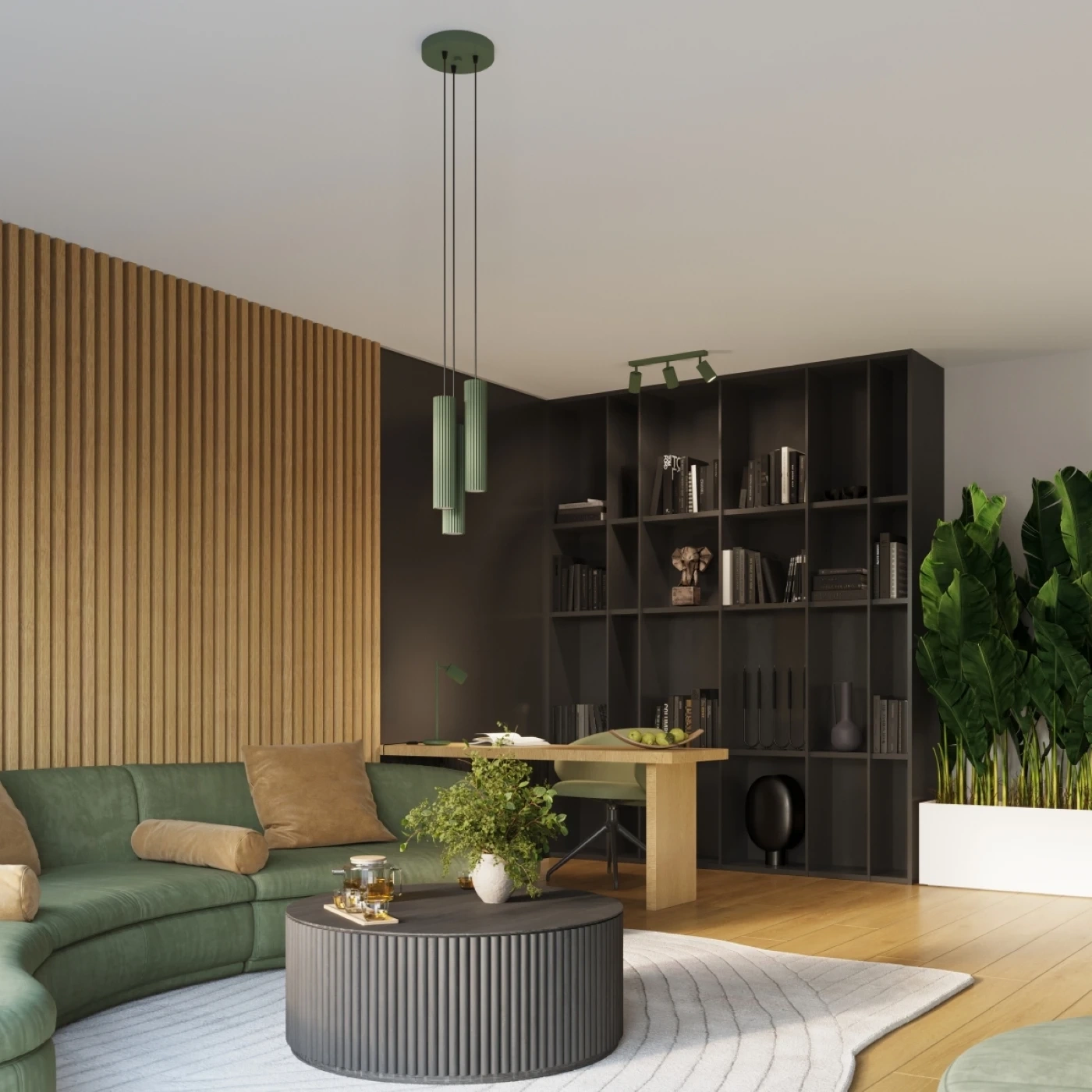 Plafond KARBON 3L olivgrün