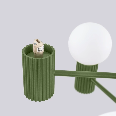 Kronleuchter HALO 6 olivgrün