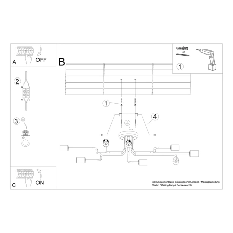 Kronleuchter VECTOR 8 schwarz