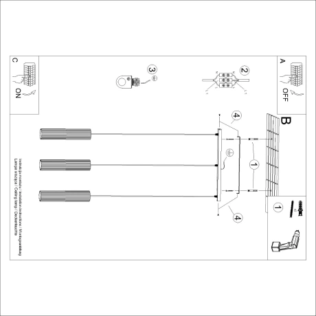 Pendelleuchte KARBON 3L beige