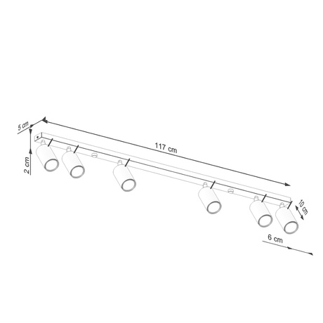 Plafond RING 6L roter Ocker