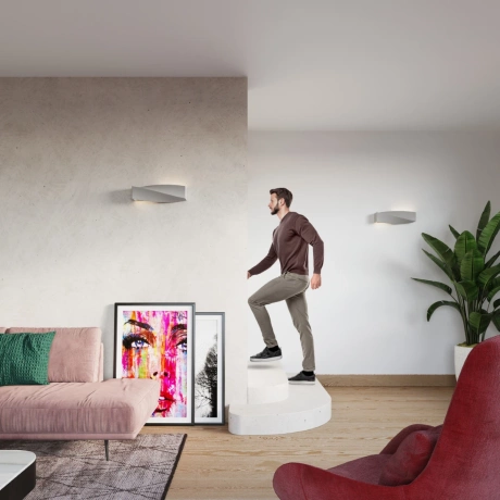 Wandleuchte Keramik SIGMA grau