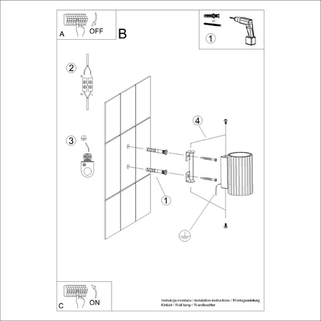 Wandleuchte KARBON 10 olivgrün