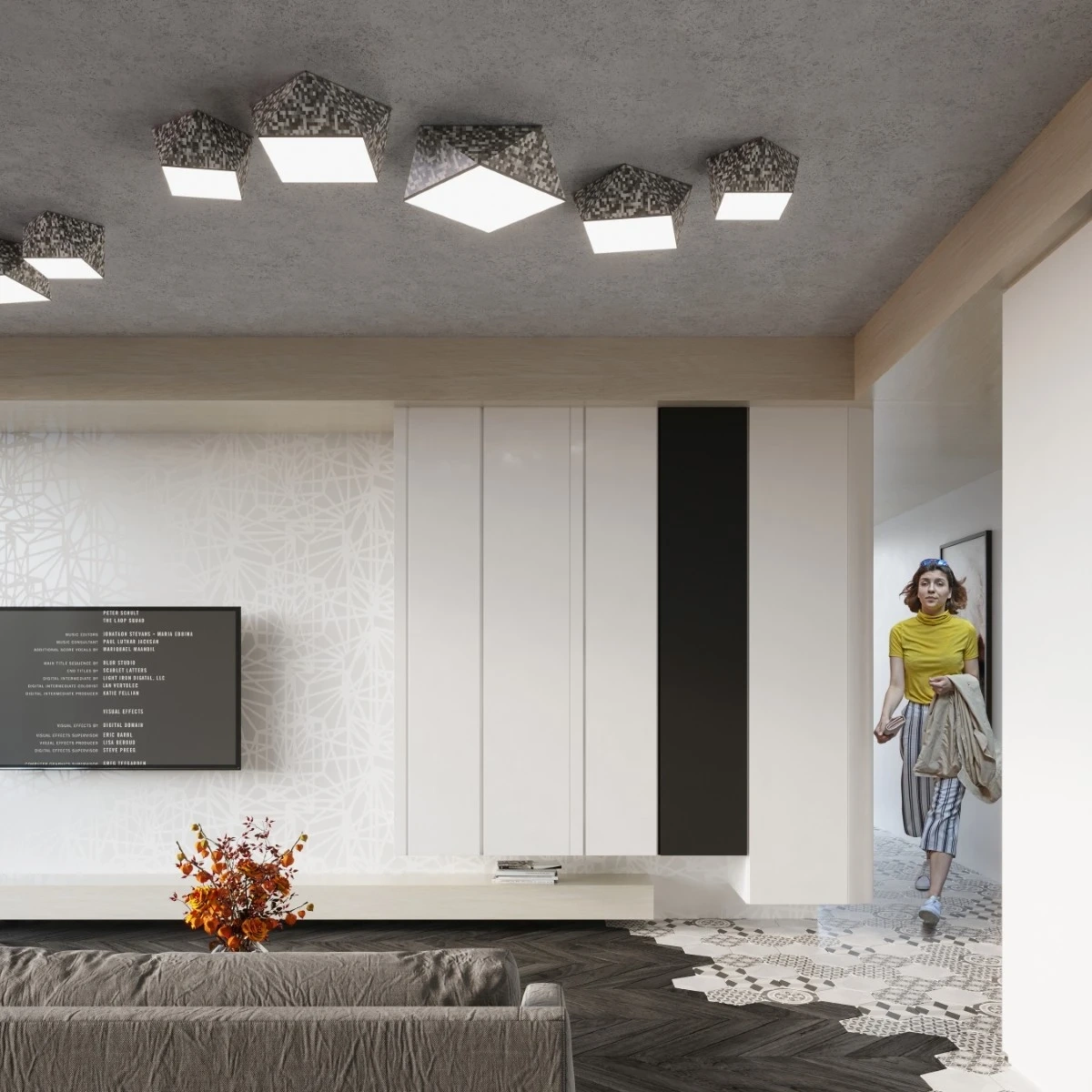 Deckenleuchte HEXA 25 silber