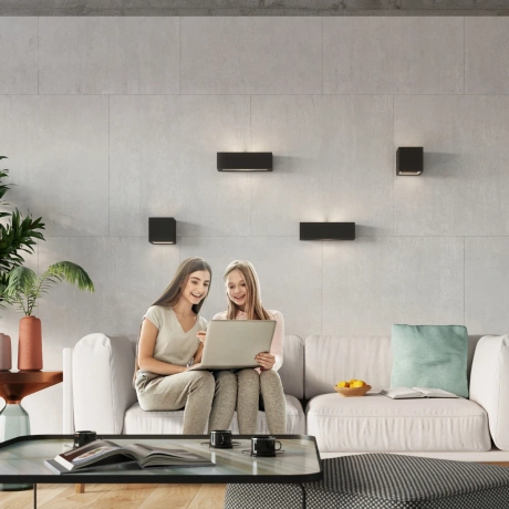 Wandleuchte Keramik VEGA schwarz