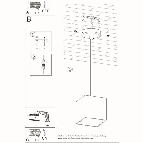 Hängeleuchte QUAD 1 weiß