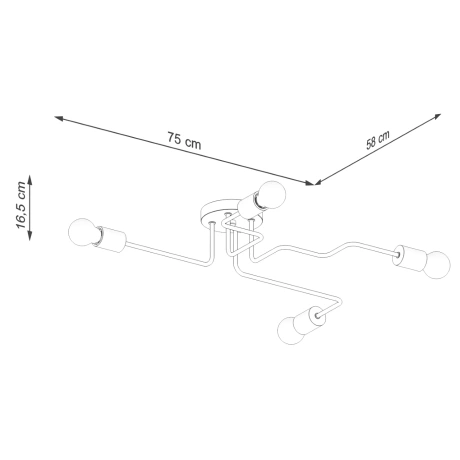 Kronleuchter TIMBO 4 schwarz