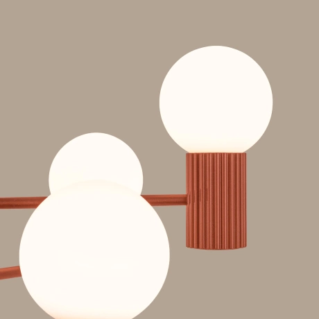 Kronleuchter HALO 6 roter Ocker