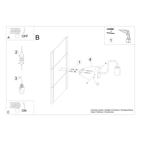 Wandleuchte VECTOR schwarz
