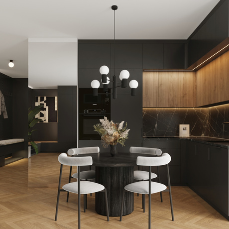 Kronleuchter HALO 6 schwarz