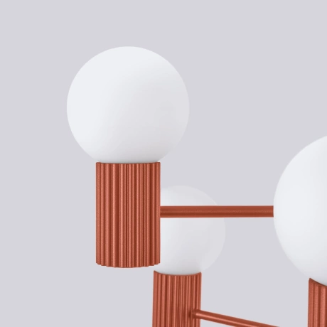 Kronleuchter HALO 6 roter Ocker