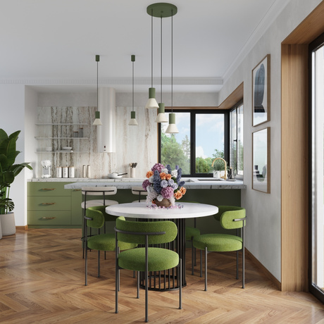 Pendelleuchte ESTRIA 1 beige/olivgrün