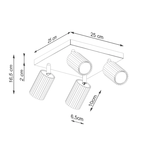 Plafond KARBON 4 olivgrün