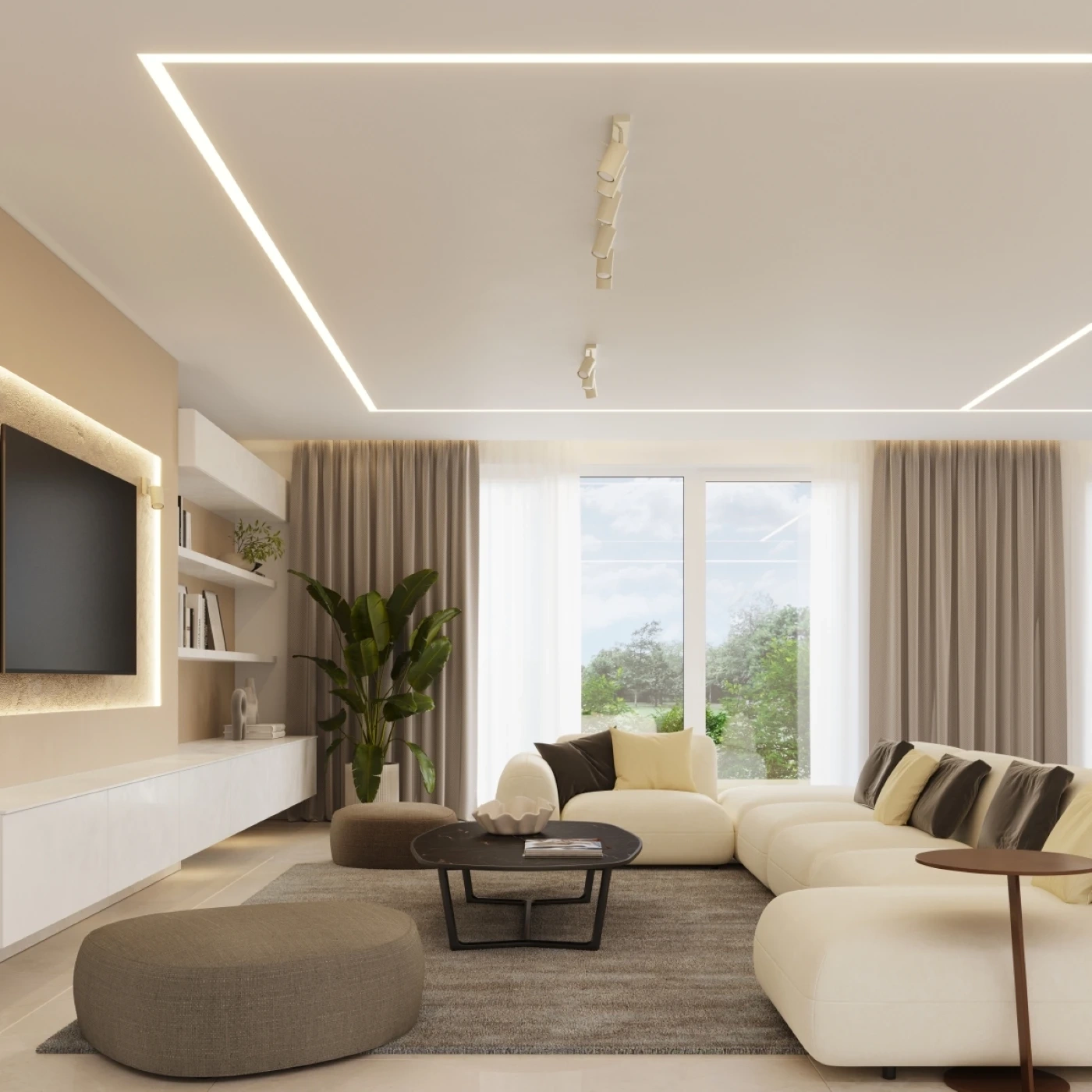 Plafond RING 3P beige