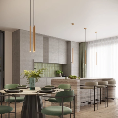 Pendelleuchte ARCHE 3P Gold