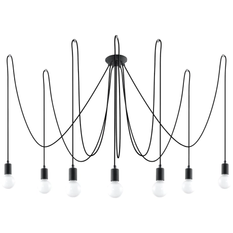 Kronleuchter EDISON 7 schwarz