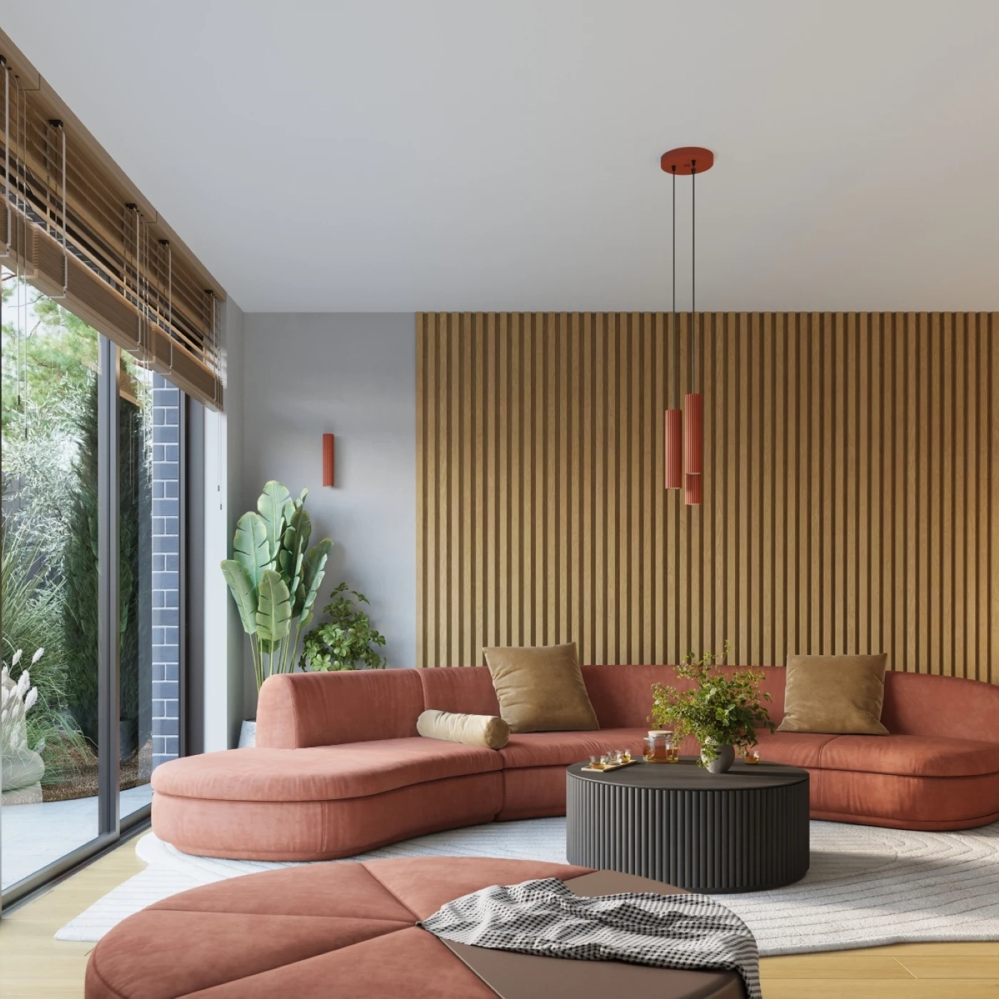 Wandleuchte KARBON 30 roter Ocker