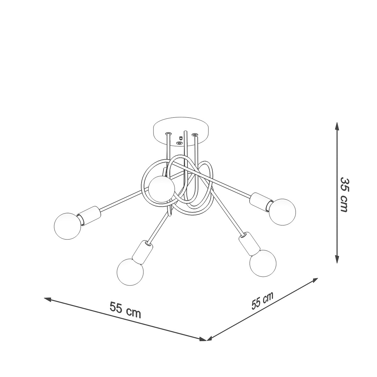 Kronleuchter KNOT 5 weiß