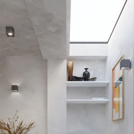 Wandleuchte QUAD 1 anthrazit