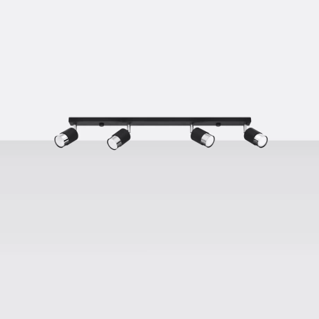 Deckenleuchte NERO 4 schwarz/chrom