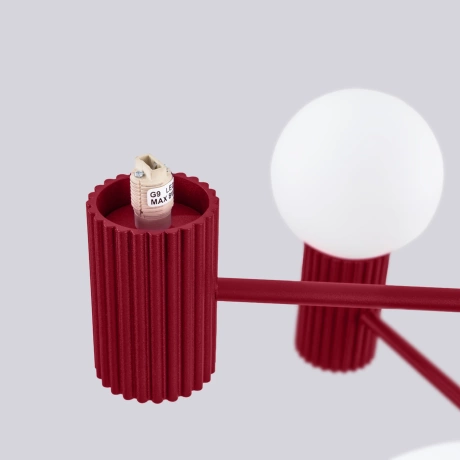 Kronleuchter HALO 6 burgunderrot