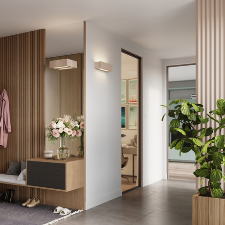 Wandleuchte Keramik RIGATA taupe