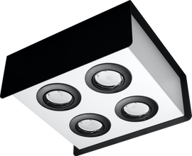 Plafond STEREO 4 weiß/schwarz