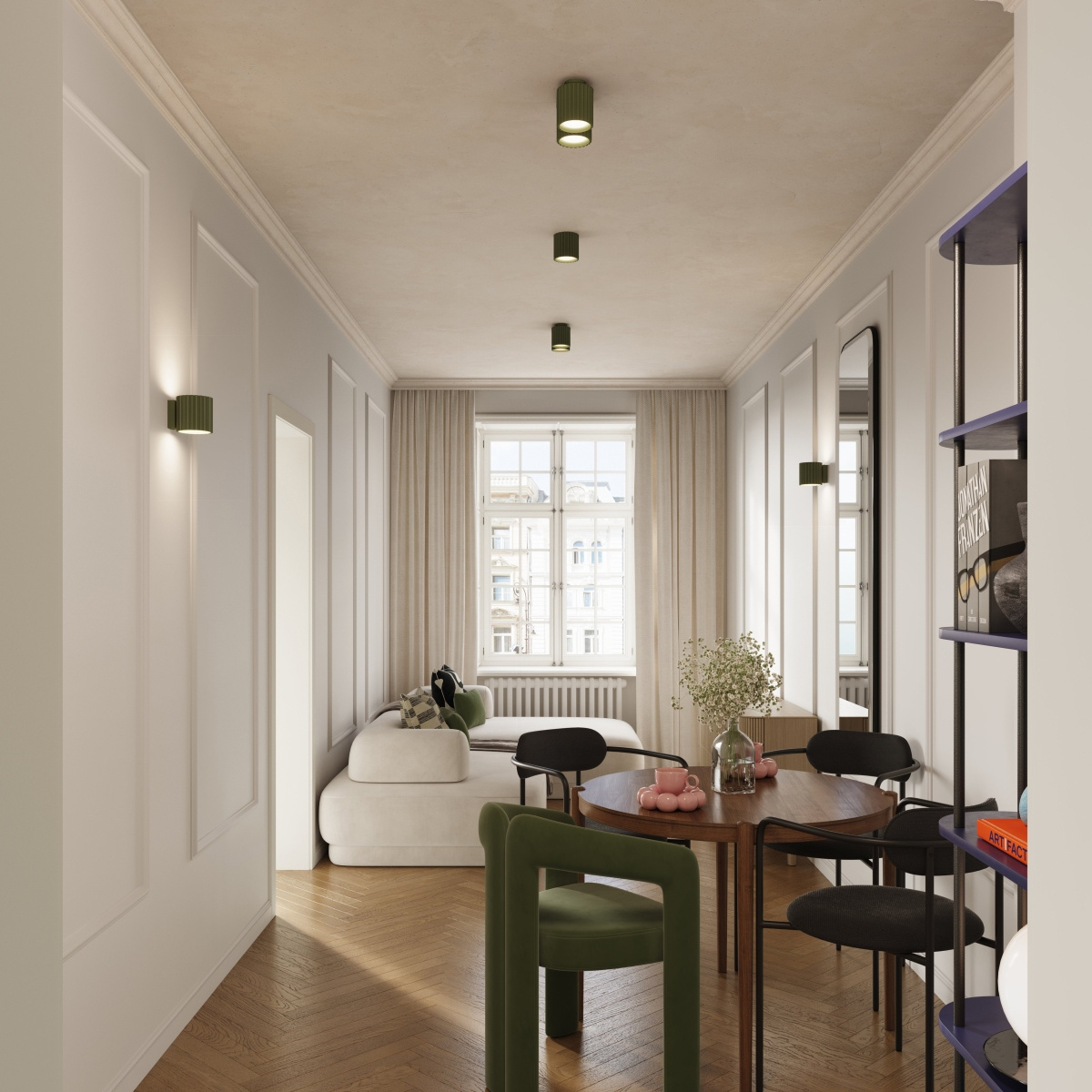 Wandleuchte AURA olivgrün G9