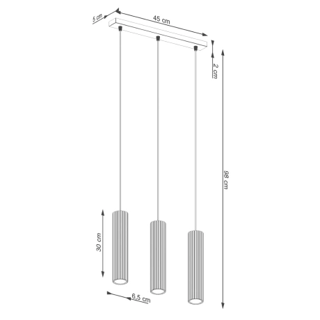 Pendelleuchte KARBON 3L roter Ocker