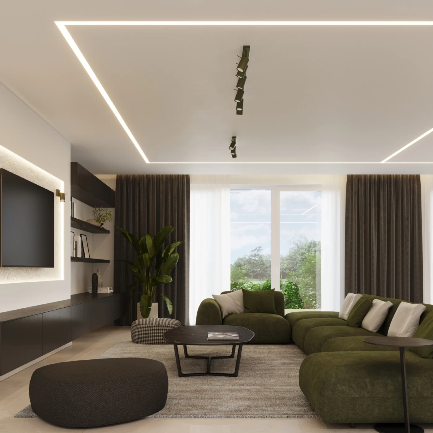Plafond RING 3P olivgrün