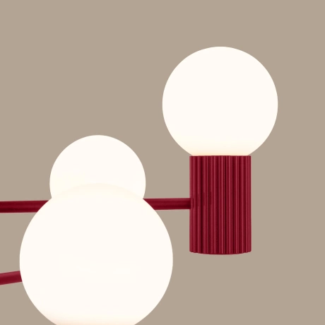 Kronleuchter HALO 6 burgunderrot