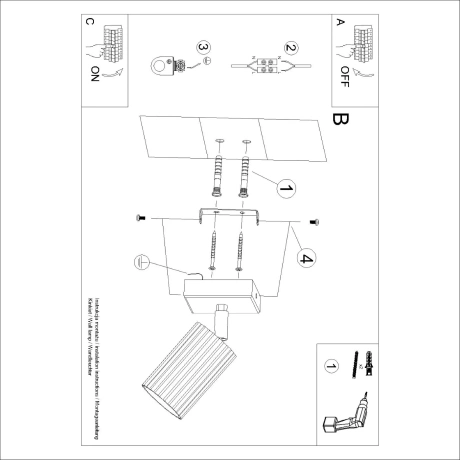 Wandleuchte KARBON schwarz
