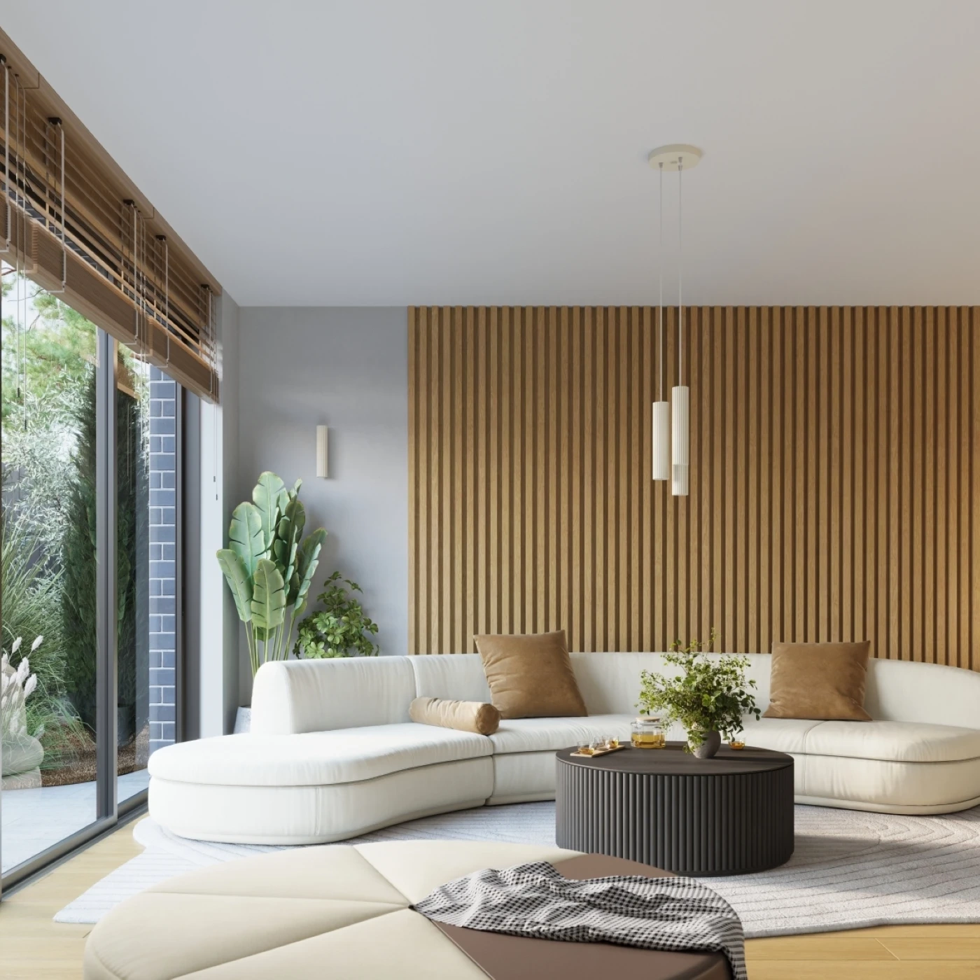 Pendelleuchte KARBON 3P beige
