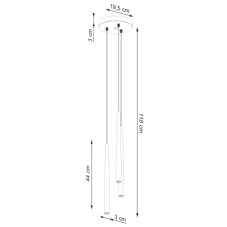 Pendelleuchte BLISS 3P Schwarz