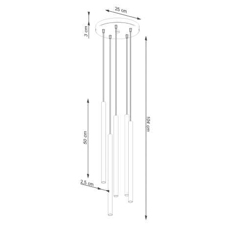 Pendelleuchte PASTELO 5P roter Ocker