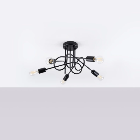 Kronleuchter LOOP 5 schwarz