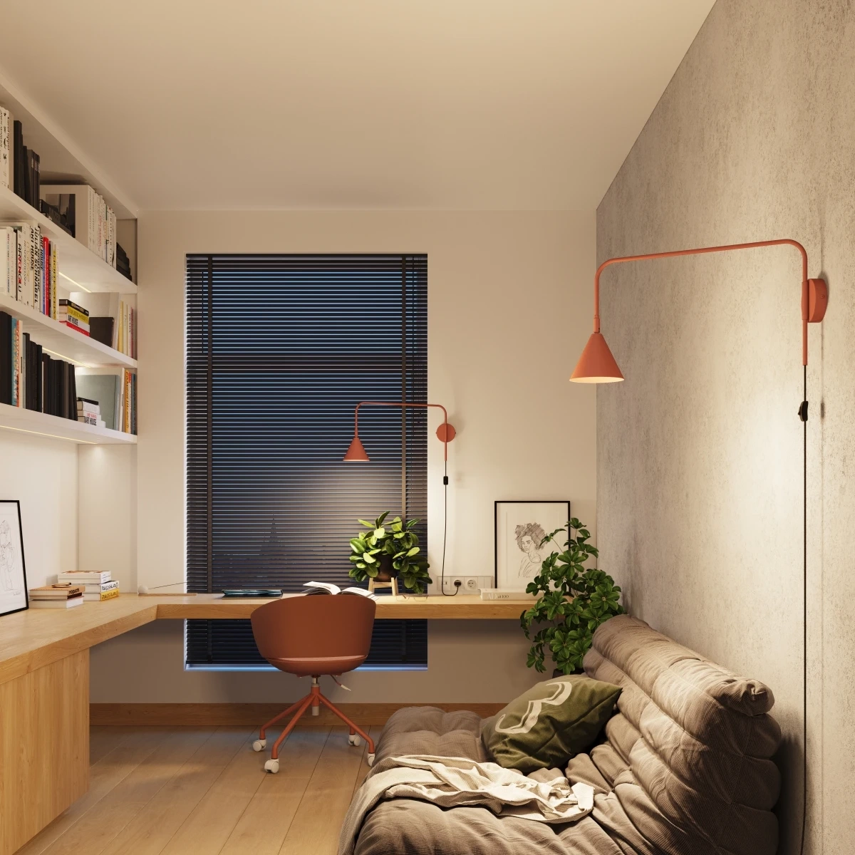 Wandleuchte NOX roter Ocker
