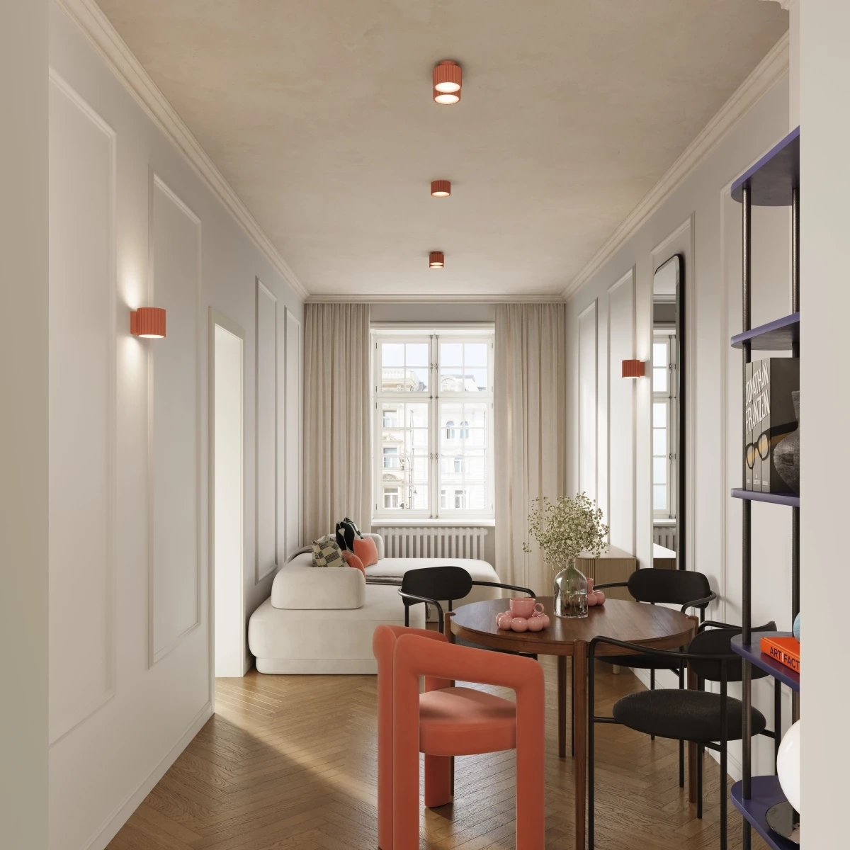 Plafond AURA 1 apricot Gx53