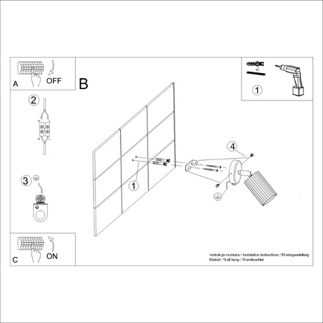 Wandleuchte KARBON olivgrüne mit Schalter