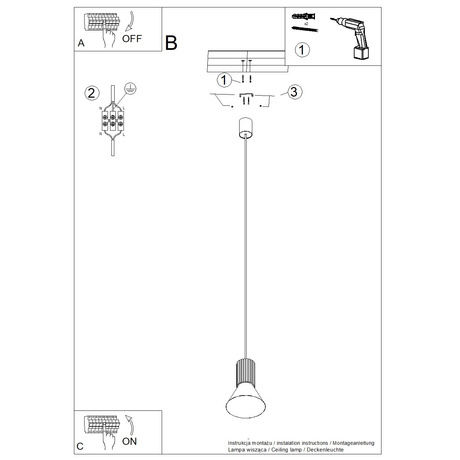 Pendelleuchte ESTRIA 1 weiß/ultramarin