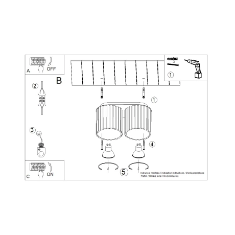 Plafond AURA 2 olivgrün GU10