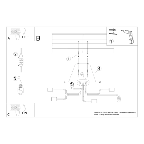 Kronleuchter VECTOR 6 weiß