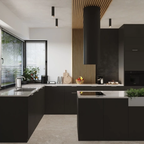 Plafond NERO 22,5 Schwarz/Chrom