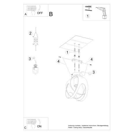 Deckenleuchte TULOS schwarz