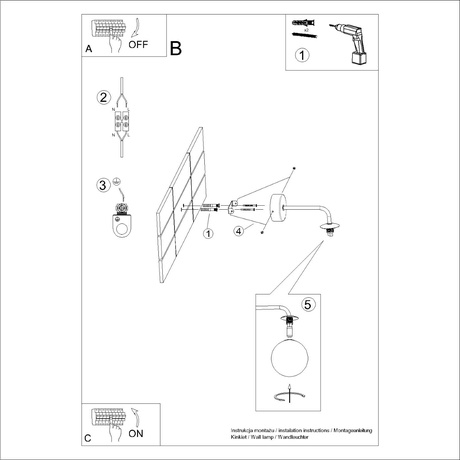 Wandlampe ASTRAL 1 weiß