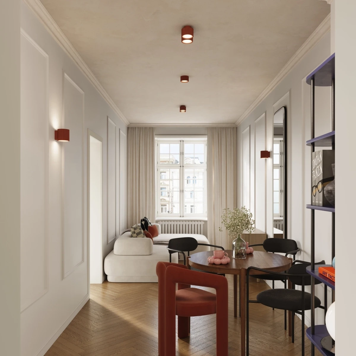 Plafond AURA 1 roter Ocker Gx53