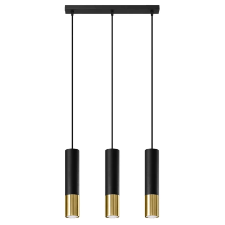 Hängeleuchte LOOPEZ 3L schwarz/gold